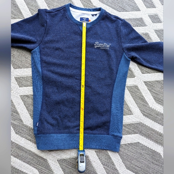 Men's XS two tone blue Super-Dry Vintage Crew Sweater - Picture 11 of 12